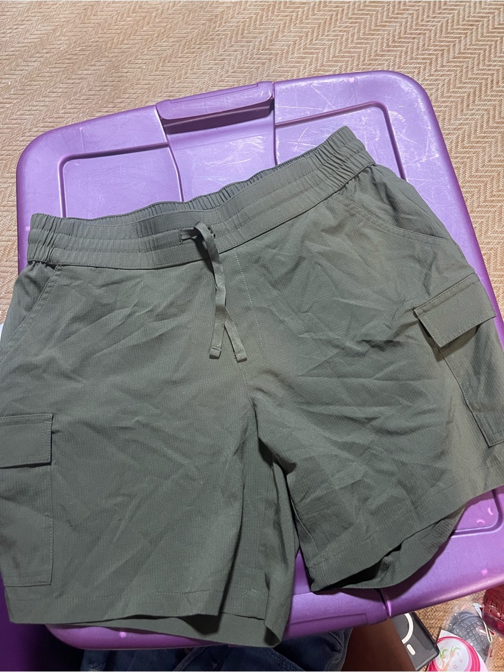 Skechers Olive Green Cargo Drawstring Women's Shorts